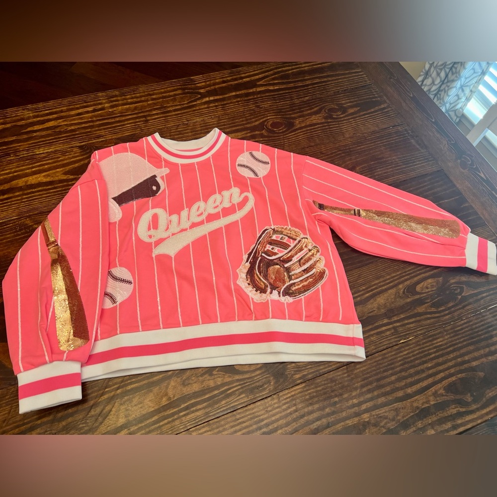 Queen of Sparkles Neon Pink Baseball Batter’s Up NWOT